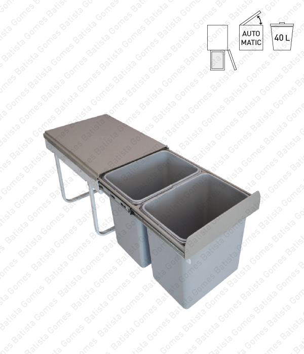 Balde para lixo extra�vel - Porta lateral - M�d. 400 - Autom�tico - 40L